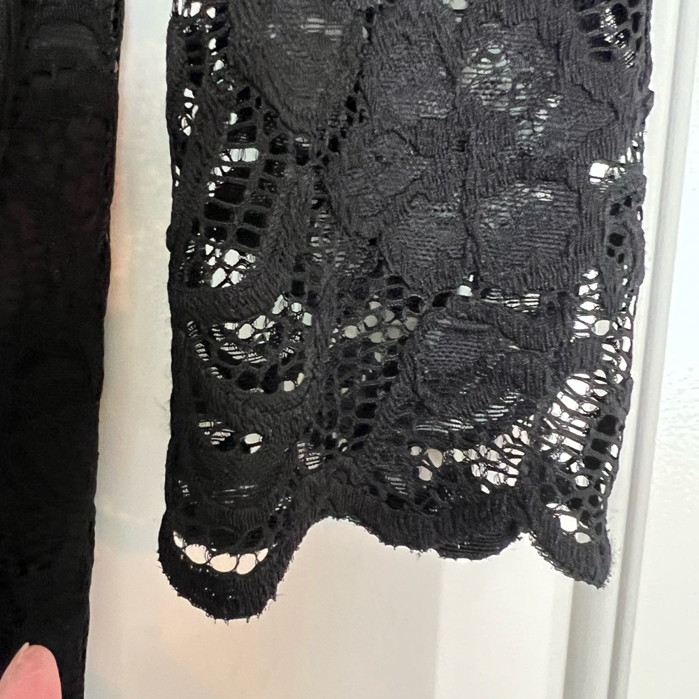 Ambiance Black Long Sleeve Lace Dress – Size L - Picture 3 of 9